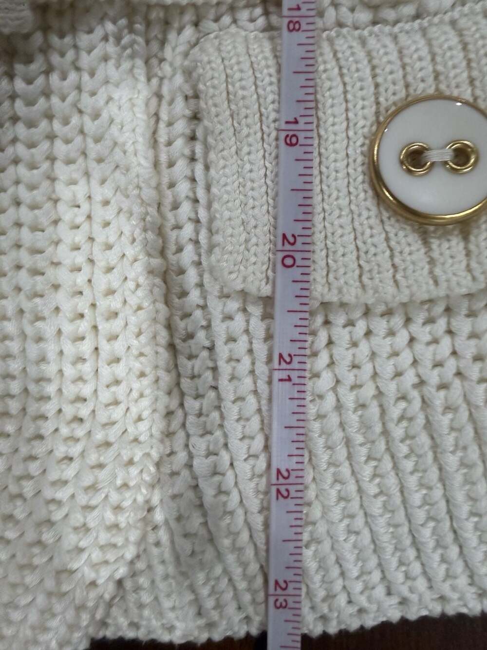 Talbots Collection Made of Italian Yarn Cream Cable Knit Belted Cardigan Jacket - Picture 7 of 7